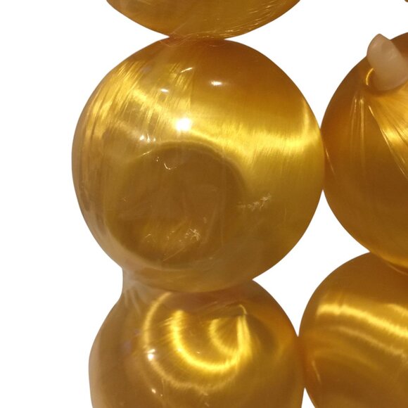 Meri-Craft Fancy Satin Gold Ball Ornaments Set of 18 Unbreakable Pin-Able Made - Picture 5 of 6